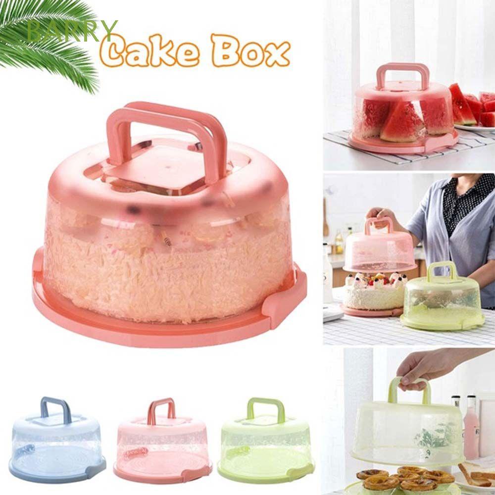Hộp Nhựa Tròn Nhiều Màu Có Tay Cầm Dùng Đựng Bánh Sinh Nhật / Món Tráng Miệng Diy