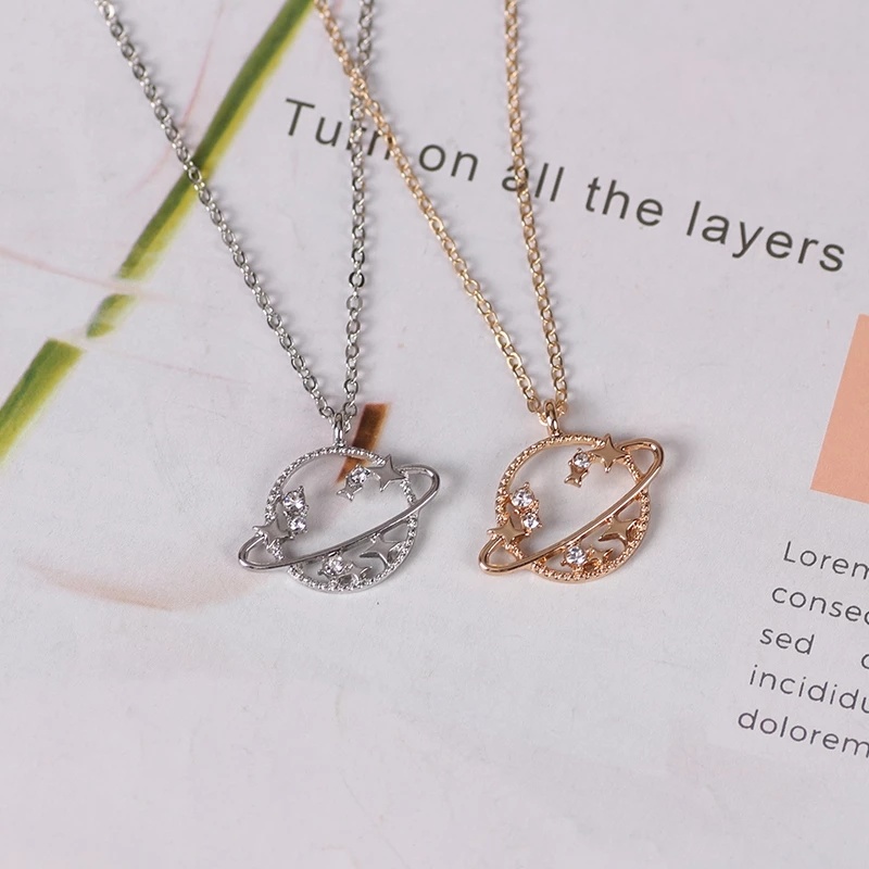 Vòng cổ Mặt Hình Hành Tinh Đơn Giản Đính Đá Pha Lê Hàng Mới Dành Cho Nữ Dự Tiệc