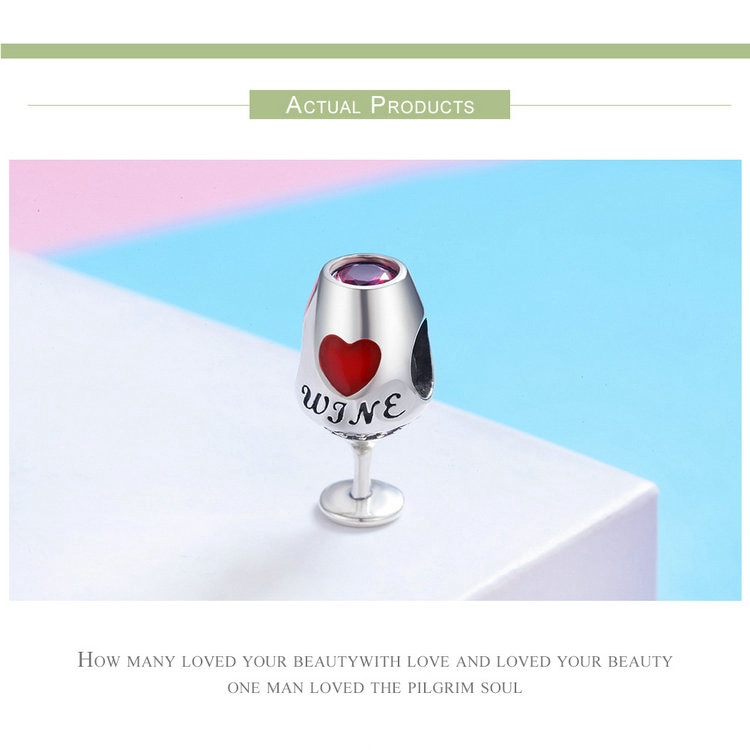 Hạt Charm Bamoer Bằng Bạc 925 Hình Ly Rượu Vang Độc Đáo Cho Nữ