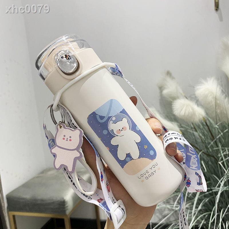 Thermos Bình Nước Giữ Nhiệt Thiết Kế Đơn Giản Phong Cách Harajuku Cho Bé Gái