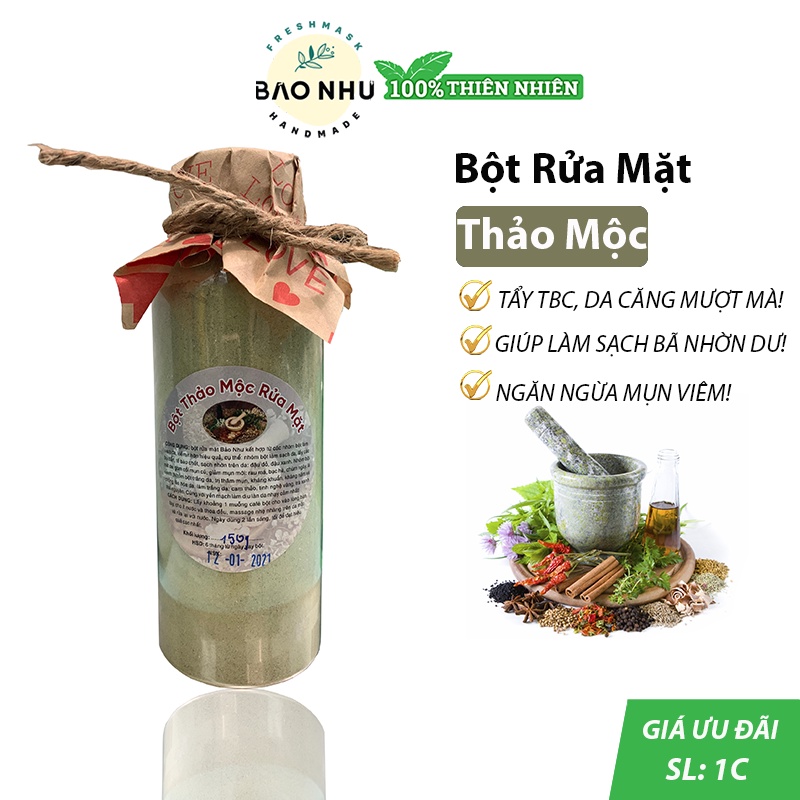 Bột Thảo Mộc Rửa Mặt (Sáng da, Ngừa mụn) - BAONHU_HANDMADE