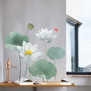 Decal dán tường Hoa sen đá 3D SIÊU ĐẸP