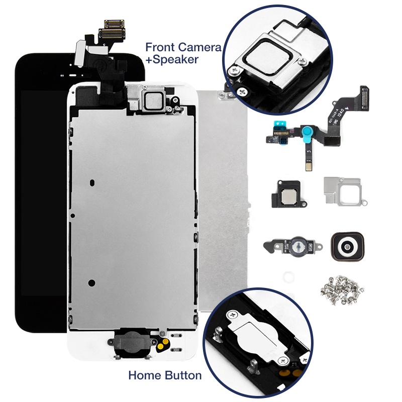 Dành Cho iPhone 5 5S 5C SE Màn Hình Hiển Thị Màn Hình Cảm Ứng Có Nút Home Camera Trước Hoàn Toàn Màn Hình LCD Hội Thay Thế Cao Cấp AAA + +