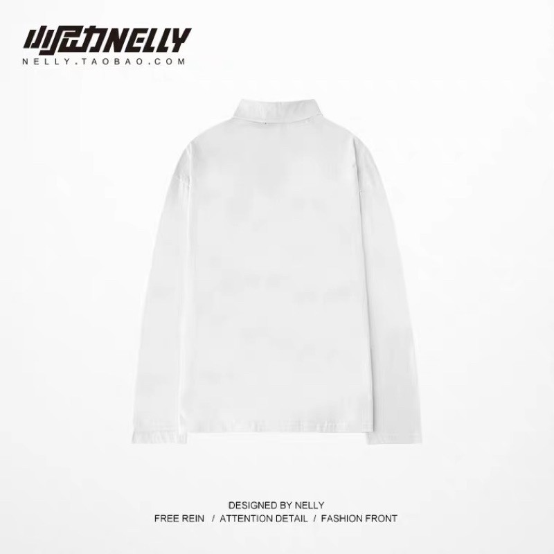 Áo polo dài tay  Nelly Heybig dáng unisex form rộng 2T 39