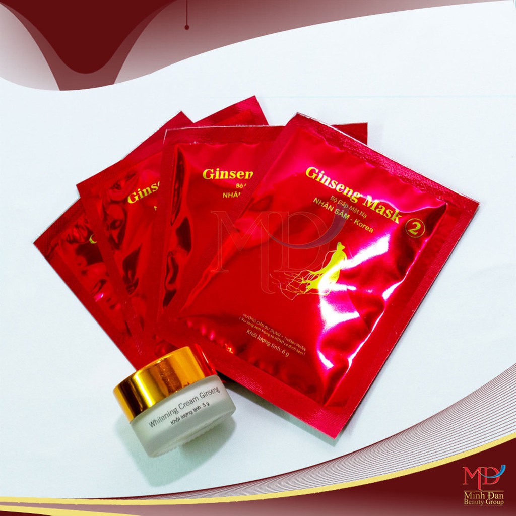 Bộ đắp mặt nạ Nhân Sâm, Xinh đẹp tự nhiên - Gingseng Mask - Minh Đan Beauty Group [Sản phẩm chính hãng]