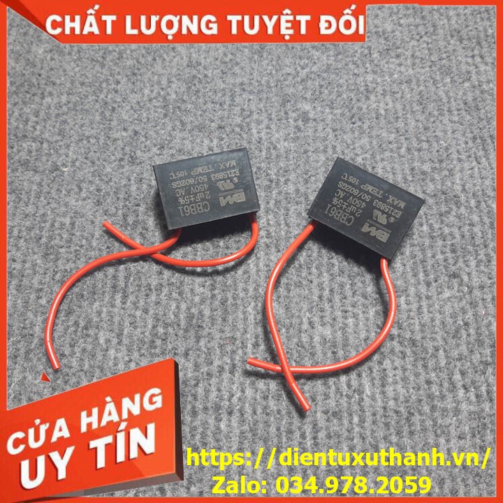 Tụ quạt điện 2uF 450VAC giá 2 cái