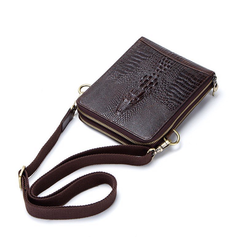 TÚI ĐEO CHÉO DA BÒ VÂN CÁ SẤU - 2116409