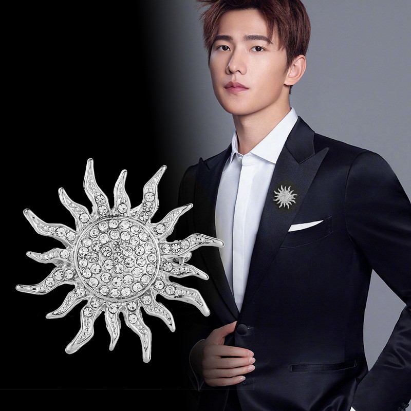 Ghim cài áo Vest nam Lapel Pin thời trang hình mặt trời GH-273 {Phụ kiện Vest Nam - AdamZone}