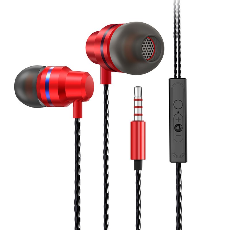 Earphones Heavy Low Headphones Influ Redmi K30 Wired Round Hole Suitable Red Mi Note7 / 8/9 / 10X / K20pro Android Men's