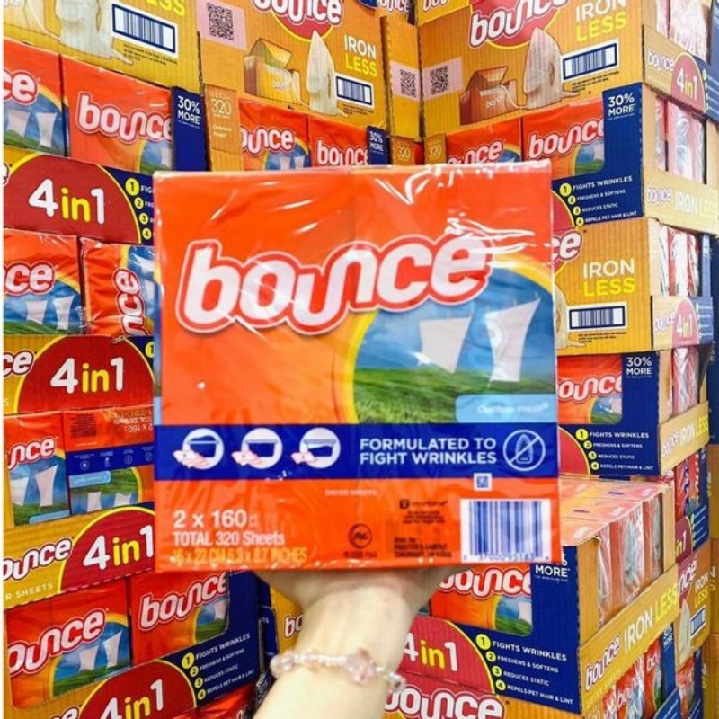 Giấy thơm quần áo bounce mỹ 160 tờ hương Outdoor Fresh tươi mới EMIO GT01