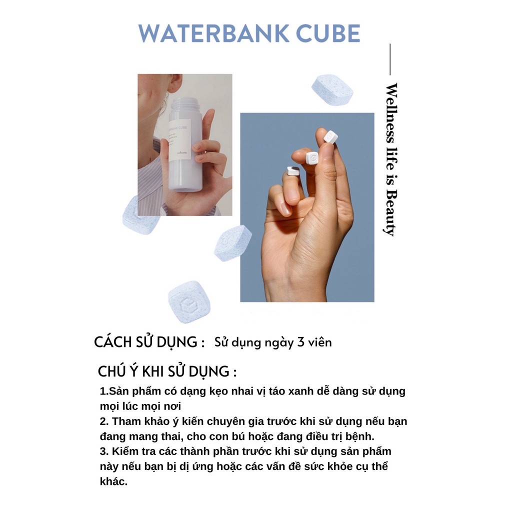 WATERBANK CUBE - Viên cấp nước giữ ẩm trắng da Hàn Quốc
