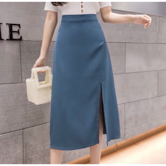 Chân váy chữ A dáng dài xẻ trước | BigBuy360 - bigbuy360.vn