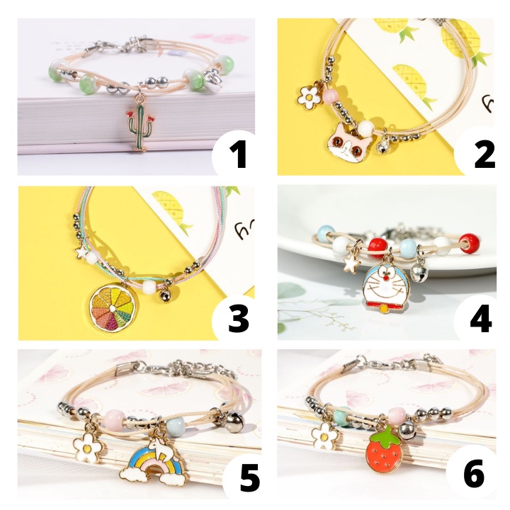 Lắc/ Vòng Tay Nữ So Cute ERASHOP - Dây Cói Kèm Charm Xinh Xắn, Dễ Thương, Đơn Giản Siêu Rẻ Đẹp