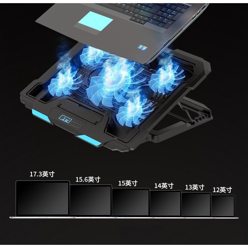 [ HOT ] Đế Tản Nhiệt Laptop Macbook Ipad LCD Tùy Chỉnh Độ Cao 6 Cấp Độ - Chế Độ Quạt Kép Chống Ồn