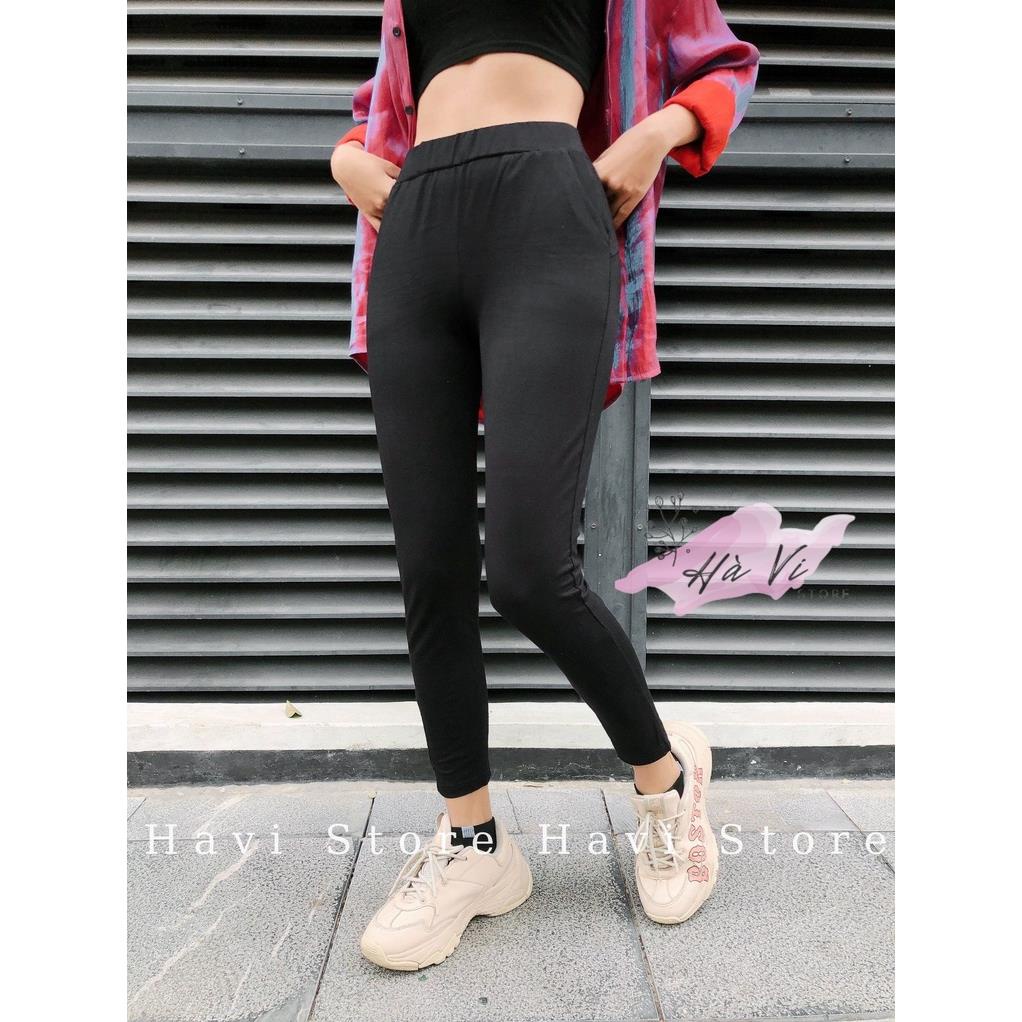 Quần legging nữ dài nâng mông lưng cạp cao giữ nhiệt leggin thun ôm bó vải dày dặn