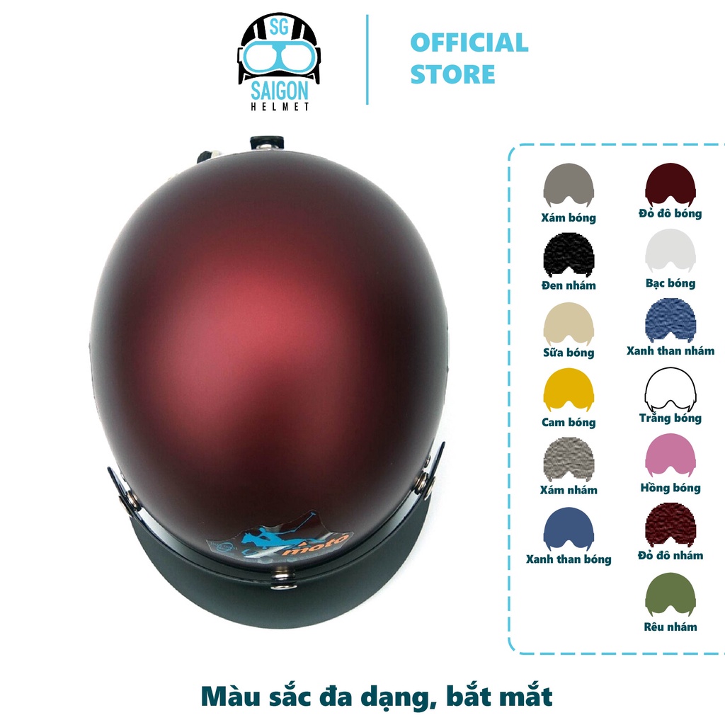Nón bảo hiểm nửa đầu SUNDA HALYA kèm lưỡi trai