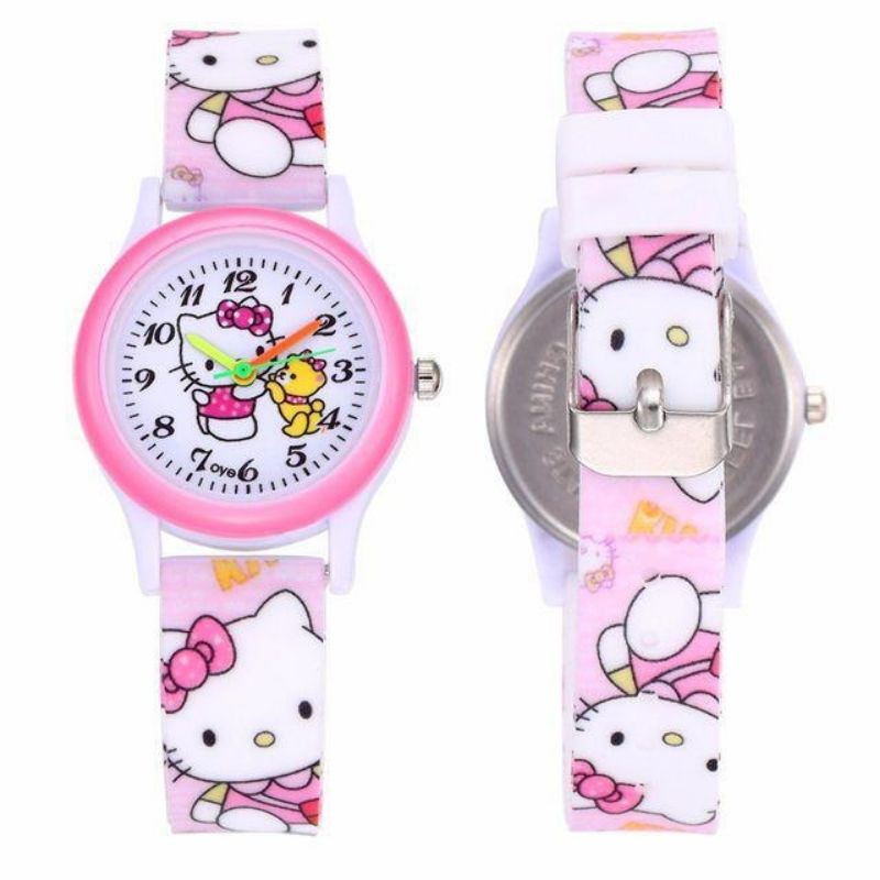 Đồng hồ Hello Kitty cho bé gái dây silicon an toàn DHB112