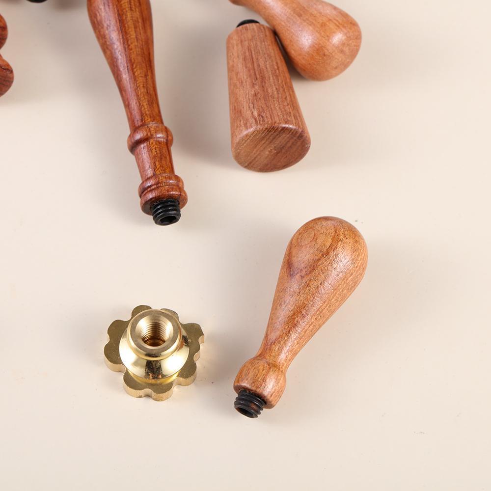 LONTIME Con Dấu Đóng Sáp Niêm Phong Thủ Công Tay Cầm Bằng Gỗ DIY