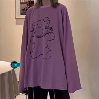 Áo thun tím hình gấu -KT