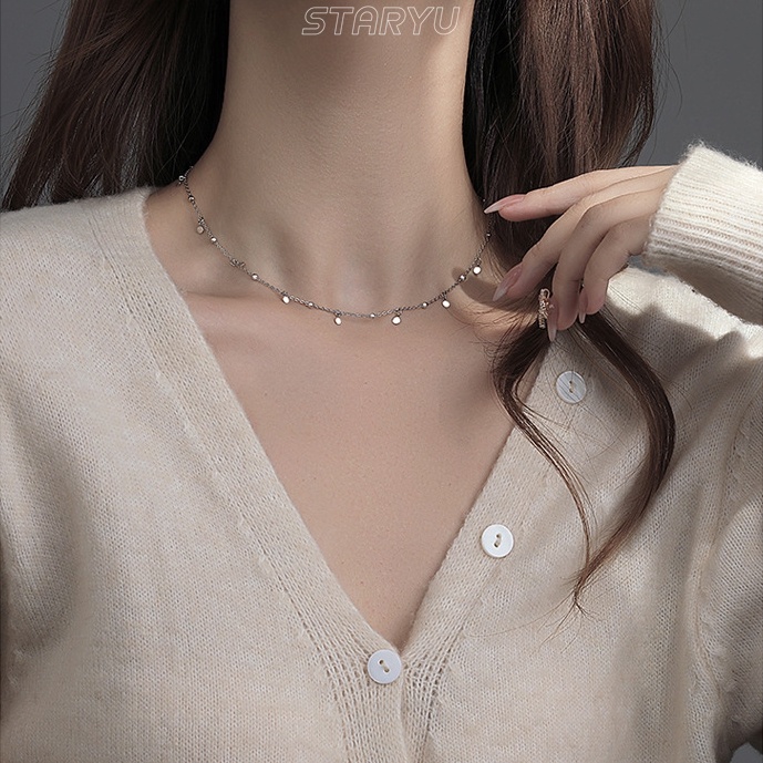 Vòng cổ Mạ Bạc 925 Thiết Kế Độc Đáo Thời Trang Cho Nữ