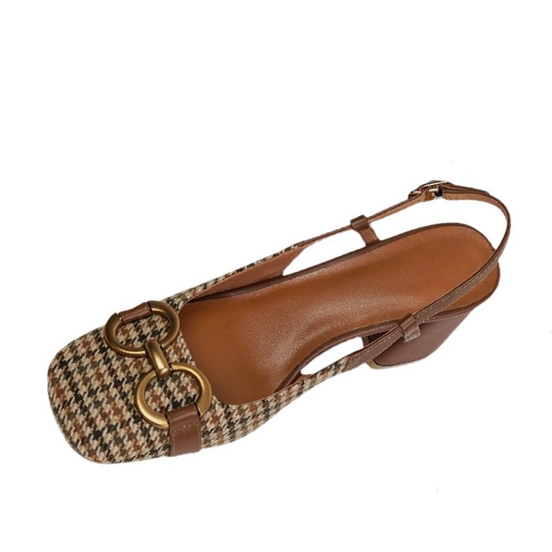 IELGY Xăng đan Cao Gót Hở Ngón Phong Cách Pháp Cổ Điển Dành Cho Nữ