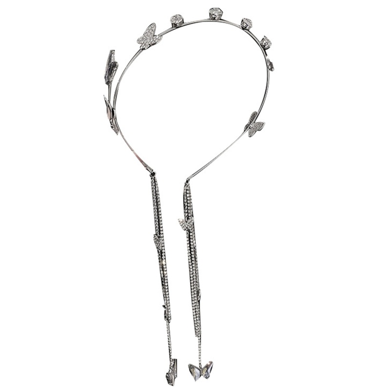 Băng Đô Cài Tóc Đính Nơ Và Tua Rua Dài Lấp Lánh Thời Trang Cho Nữ