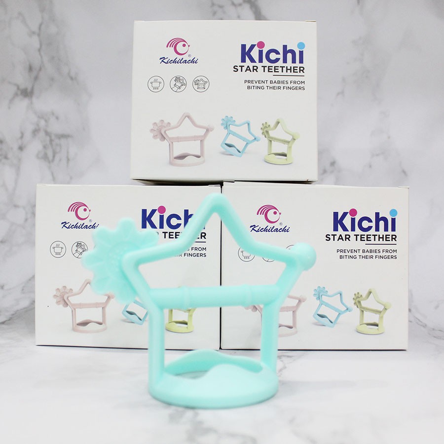 Gặm Nướu silicone mềm hình ngôi sao xỏ đeo tay chống rơi cho Bé Kichilachi Kichi