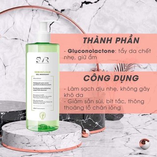 Sữa Rửa Mặt SVR Sebiaclear Gel Moussant 400ml - Nước Tẩy Trang SVR Sebiaclear Eau Micellaire 400ml da dầu da nhạy cảm
