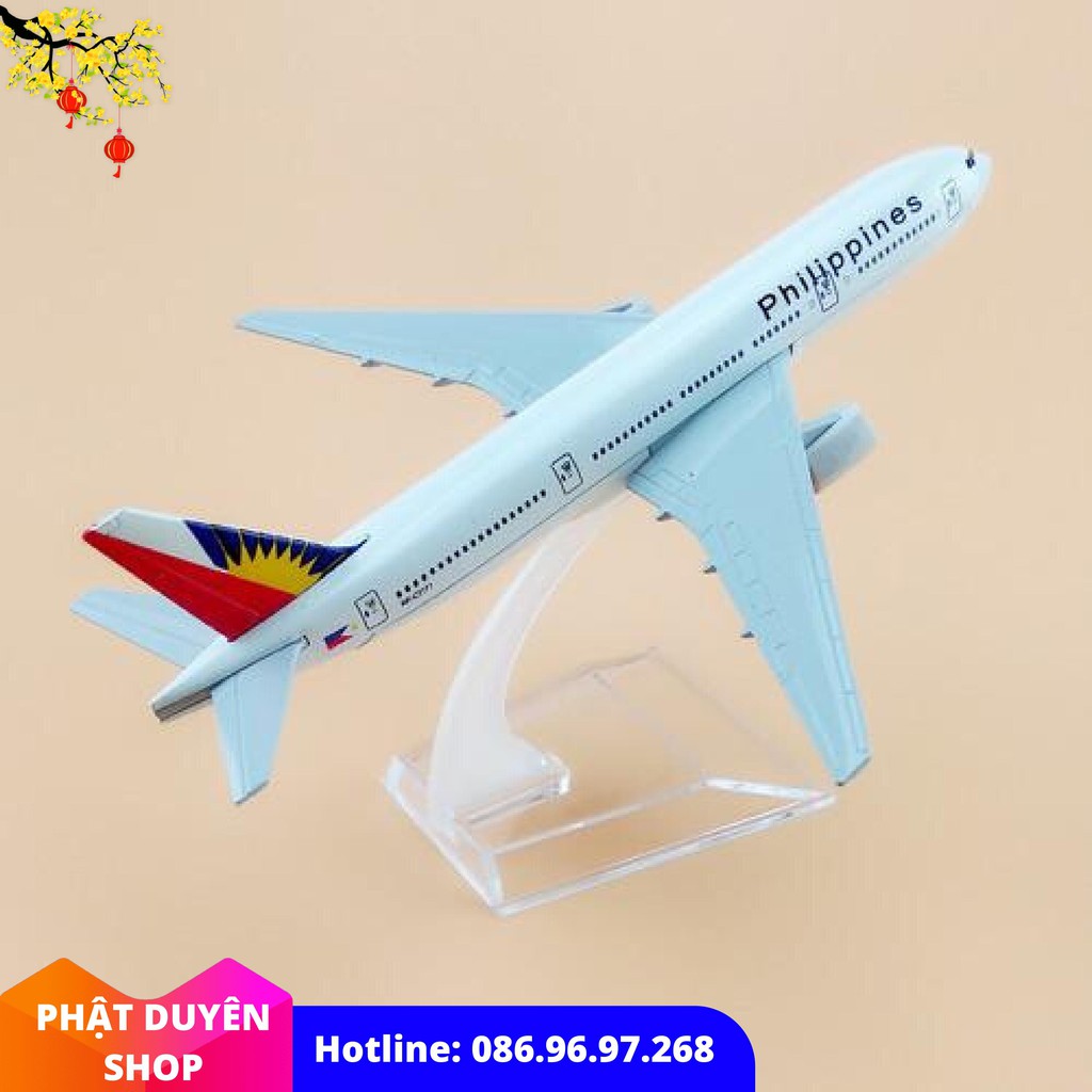 MÔ HÌNH MÁY BAY SẮT 20cm  KÈM ĐẾ MICA - PHILIPPINES AIRLINES