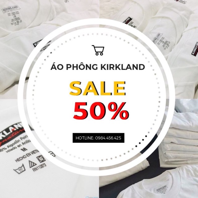 Áo Thun Trắng 🌹FREE SHIP 🌹 Giảm 20K Áo Thun Nam Nữ Kirkland đều mặc được