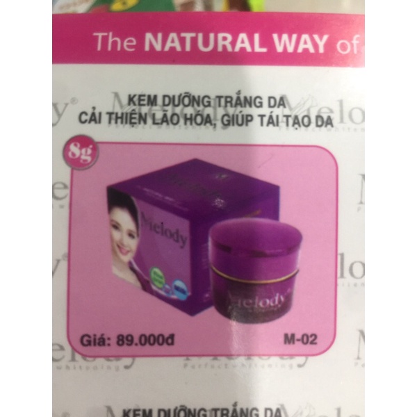 Kem Melody Trắng Da Ngừa Lão Hoá 8g