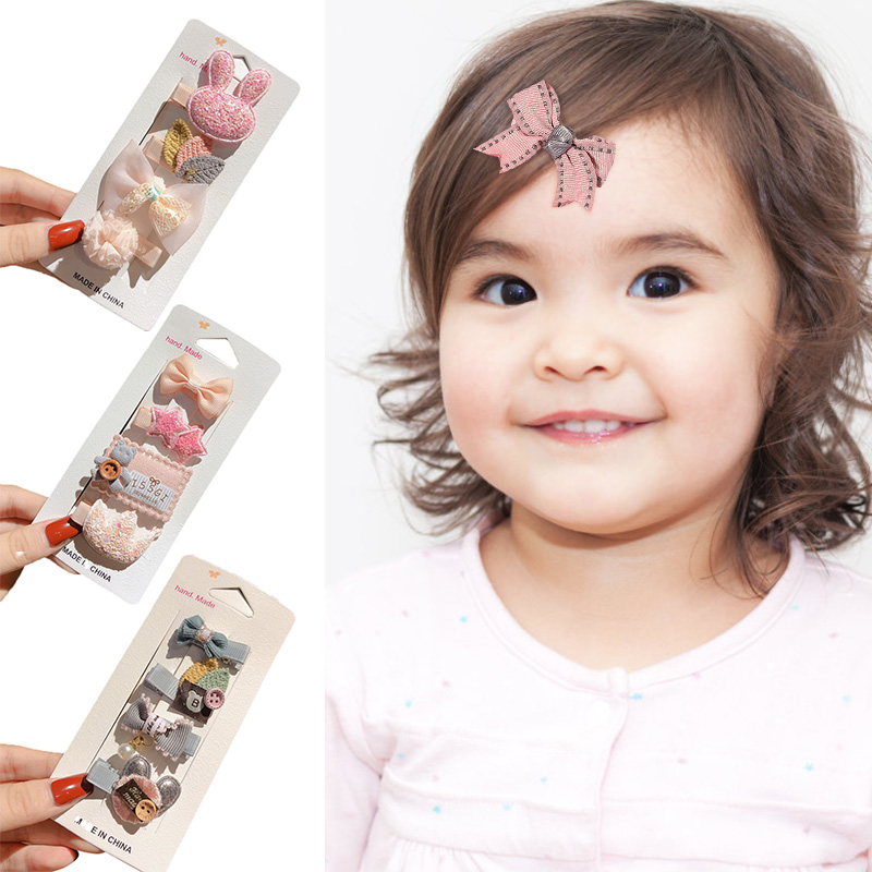 Set 3/ 4 kẹp tóc đáng yêu cho bé gái