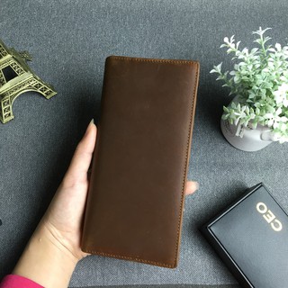 VÍ CẦM TAY DA BÒ GẤP GỌN