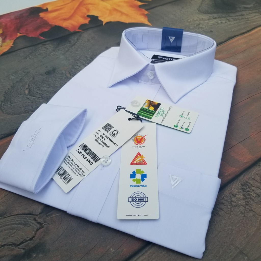Aó sơ mi nam công sở Việt Tiến màu trắng dài tay vải BAMBOO chính hãng ,cao cấp  - form suông REGULAR - tà bầu. SHOP HƯÁ | BigBuy360 - bigbuy360.vn
