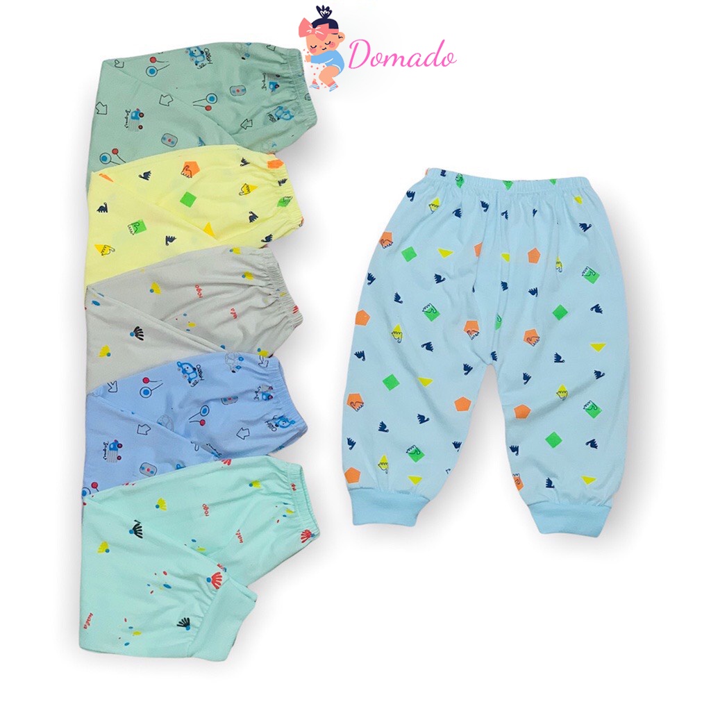 Quần dài quần chục cotton bo gấu cạp thường họa tiết nhỏ xinh đáng yêu cho bé trai bé gái DOMADO