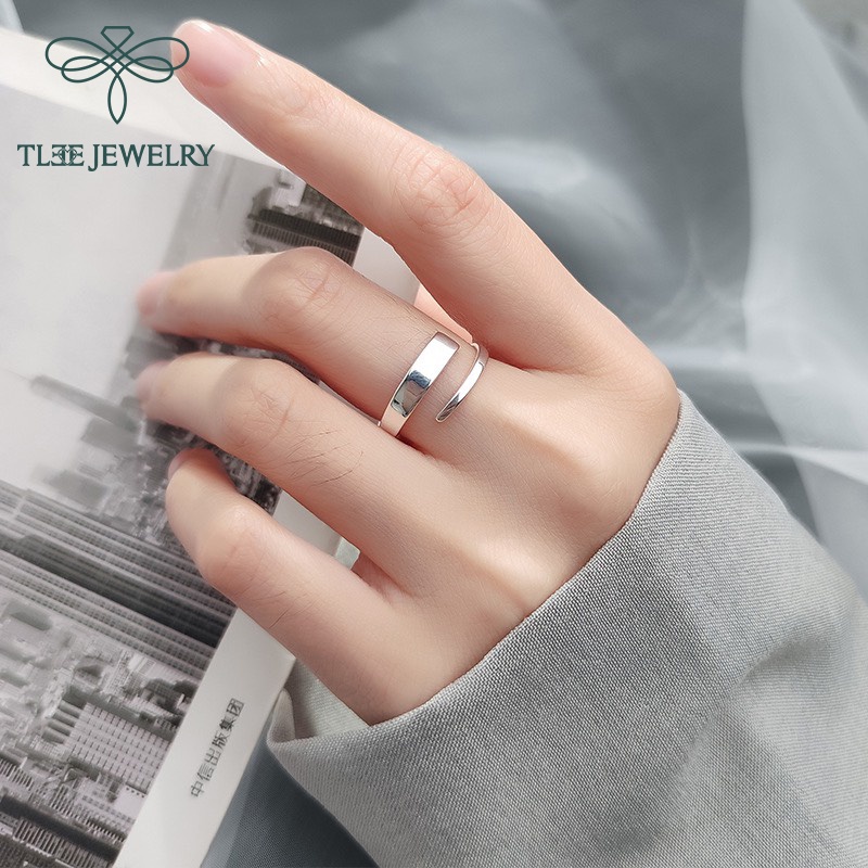 Nhẫn bạc unisex TLEE vát basic cá tính TleeJewelry A0289