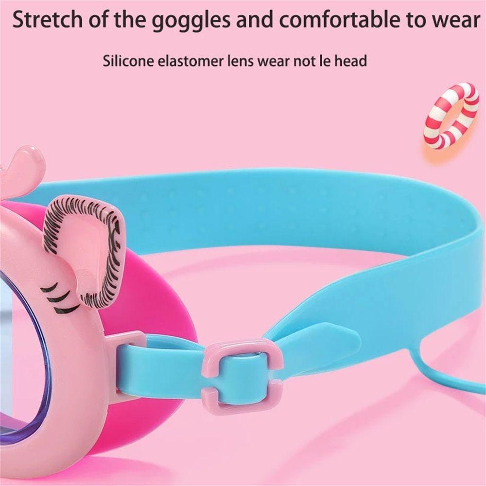 Kính Bơi Gắn Nút Bịt Tai Chống Sương Mù Họa Tiết Hoạt Hình Dễ Thương Có Thể
