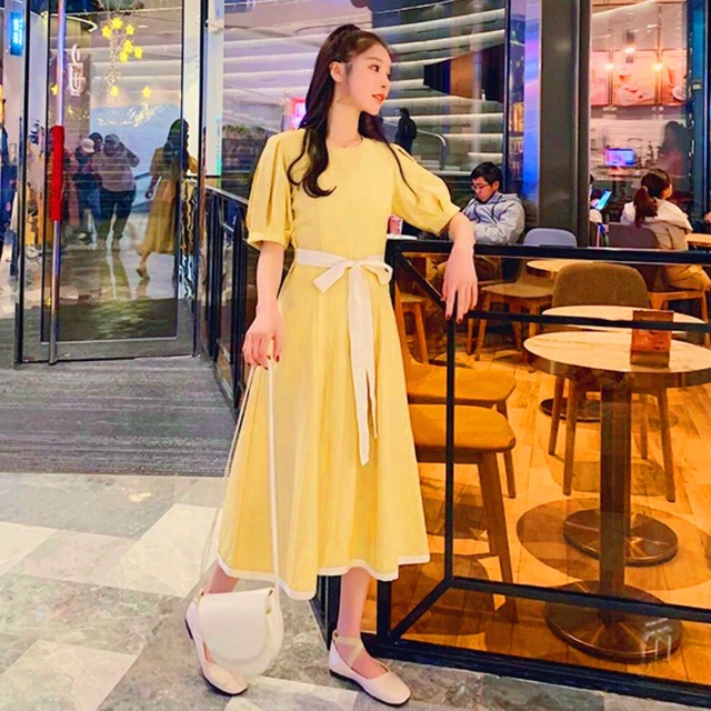 Đầm vàng phối lai trắng (kèm hình thật) | BigBuy360 - bigbuy360.vn