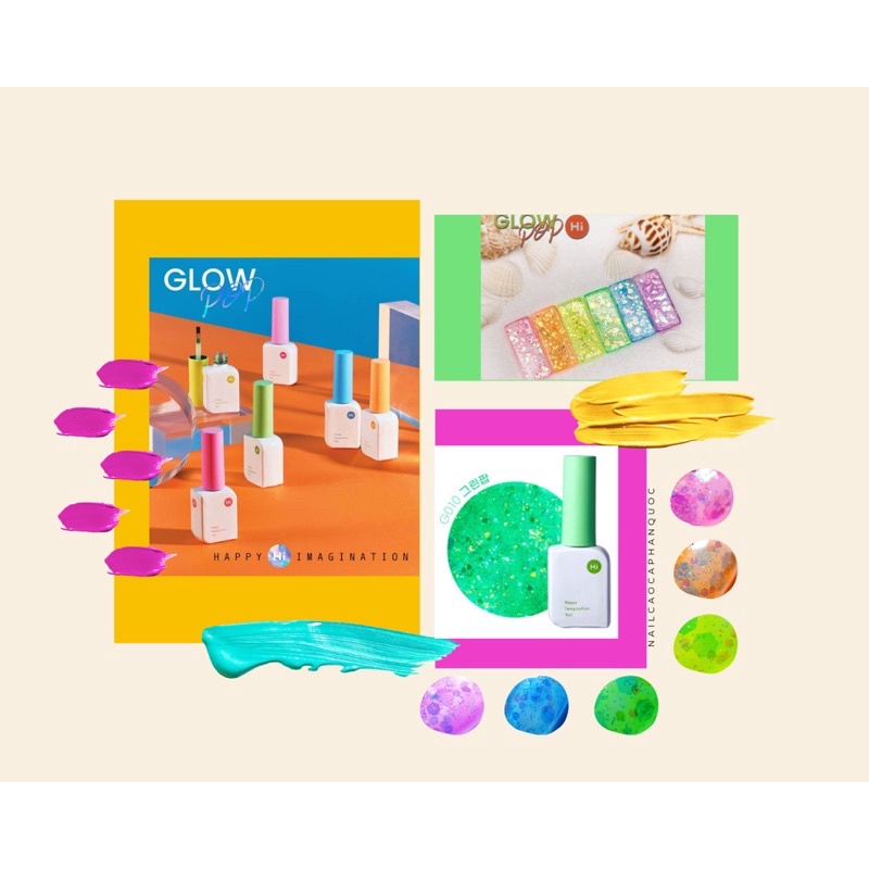 Chính hãng- FreeshipSơn gel nhũ neon cao cấp Hàn Quốc tách set summer 2021 Glow Pop ( giá lẻ 1 chai)