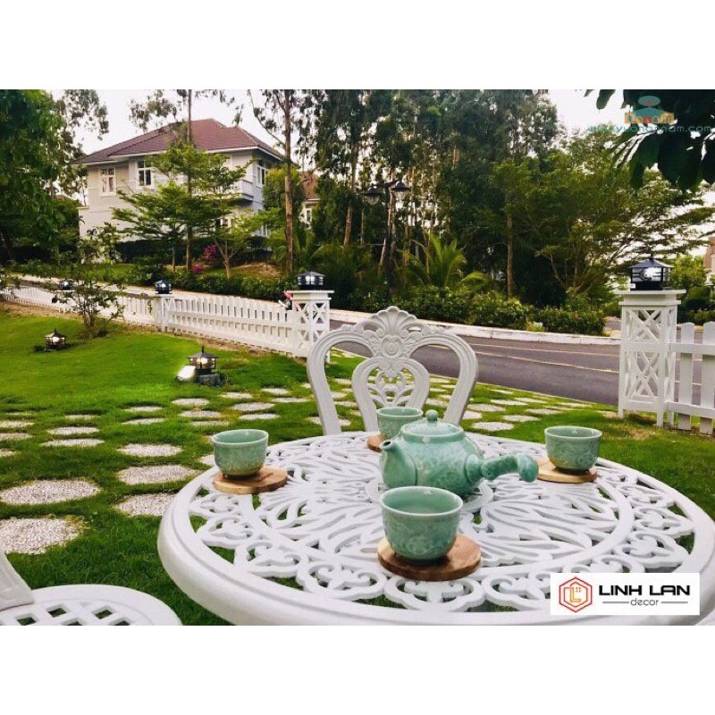 Bộ bàn ghế ban công nhôm đúc 1 bàn 2 ghế