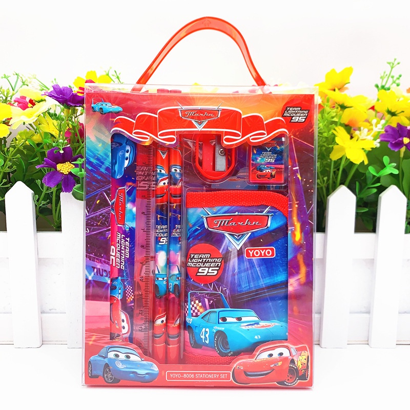 Bộ 5 Món Đồ Dùng Học Tập Họa Tiết Hoạt Hình Dễ Thương WJ016