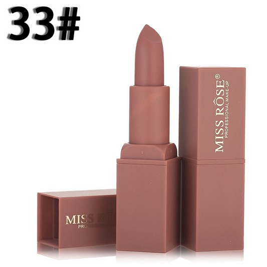 [ Chính hãng ] Son sáp Miss Rôse vỏ vuông cao cấp siêu lì và mịn môi tone nude Châu Âu | BigBuy360 - bigbuy360.vn