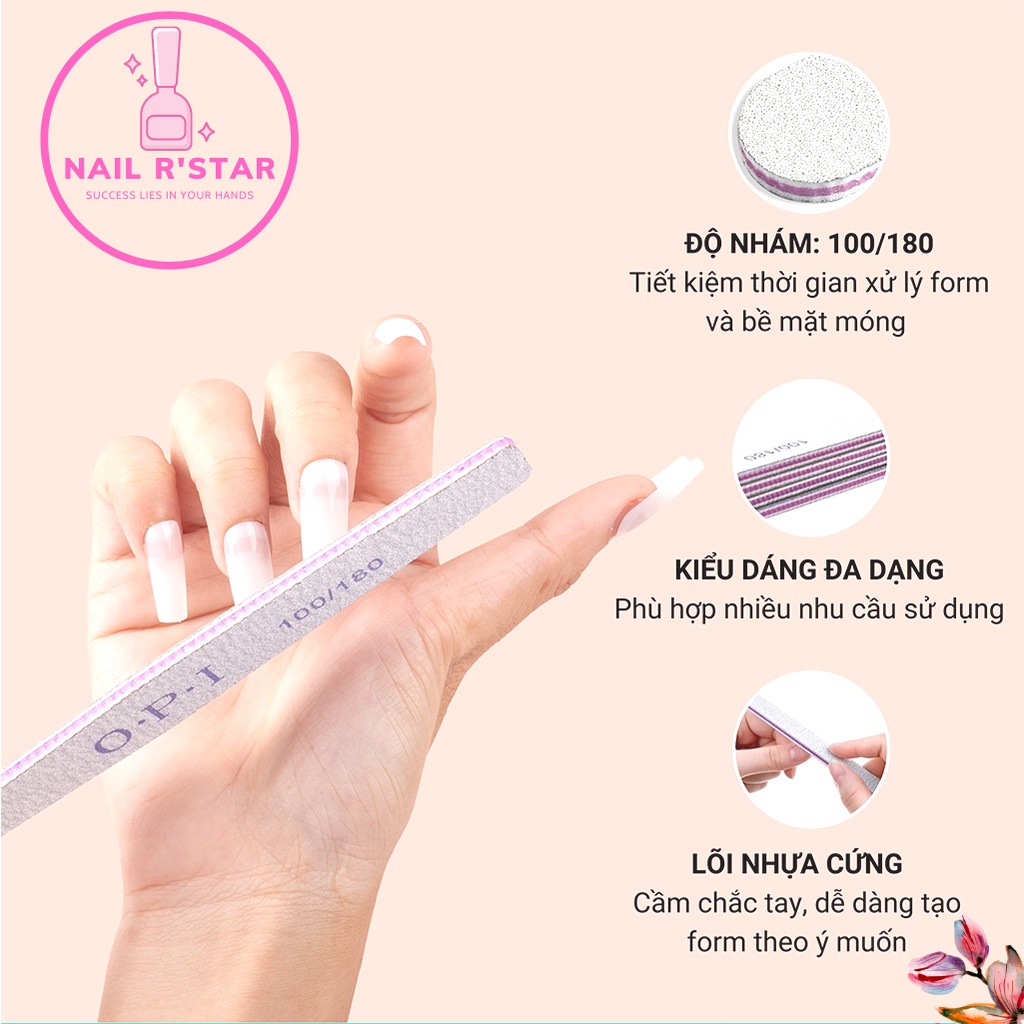 Dũa móng OPI loại dày đủ 5 hình chuyên dụng cho dân làm móng - một lốc 25 chiếc NAIL R’STAR