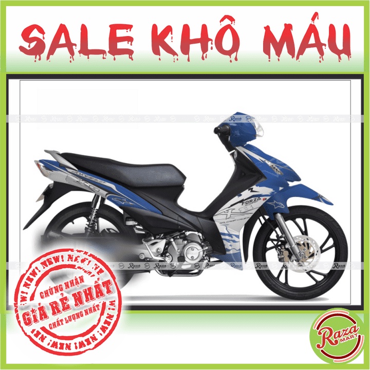 | SALE KHÔ MÁU | Tem trùm xe Axelo - Decal PVC 5 Lớp Cao Cấp - Chống Thấm, Chống Phai Màu - Mã số: AXE 11