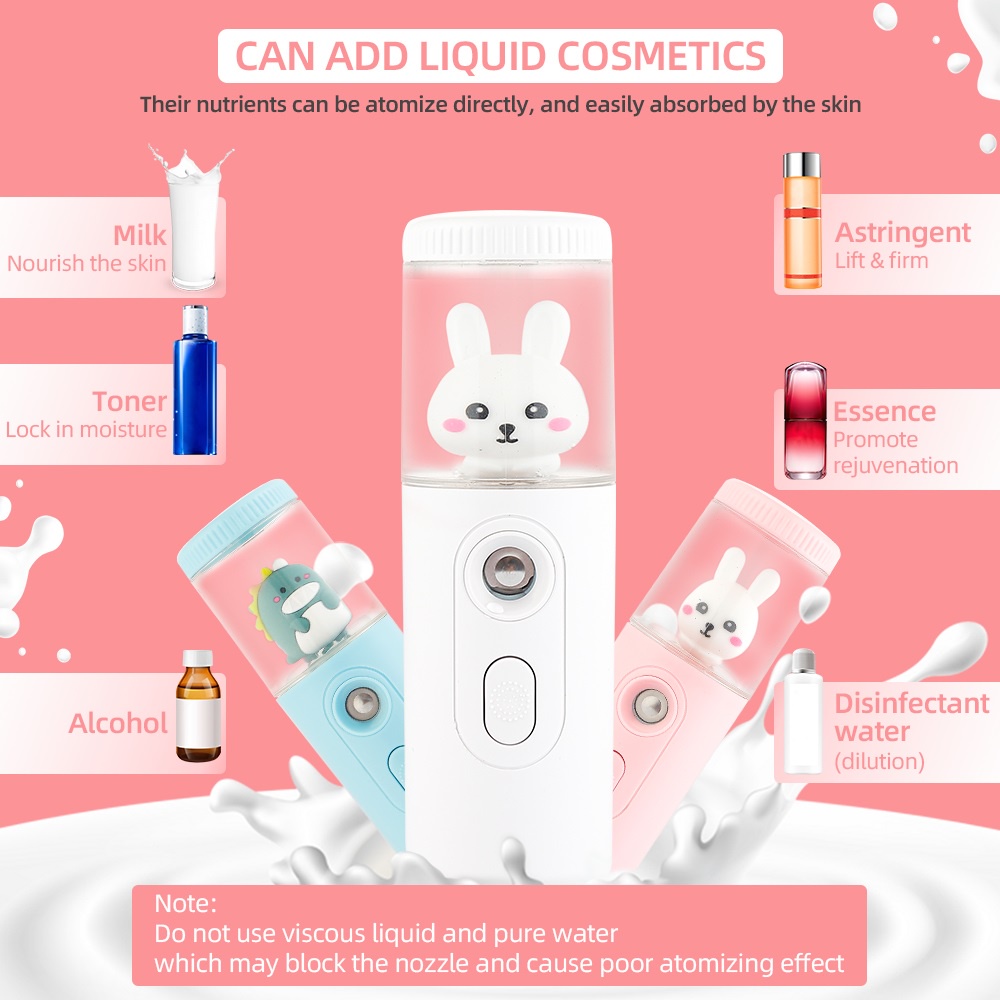 Máy phun sương nano FOREVERLILY tạo độ ẩm cho da mặt và cơ thể kết nối USB tiện dụng