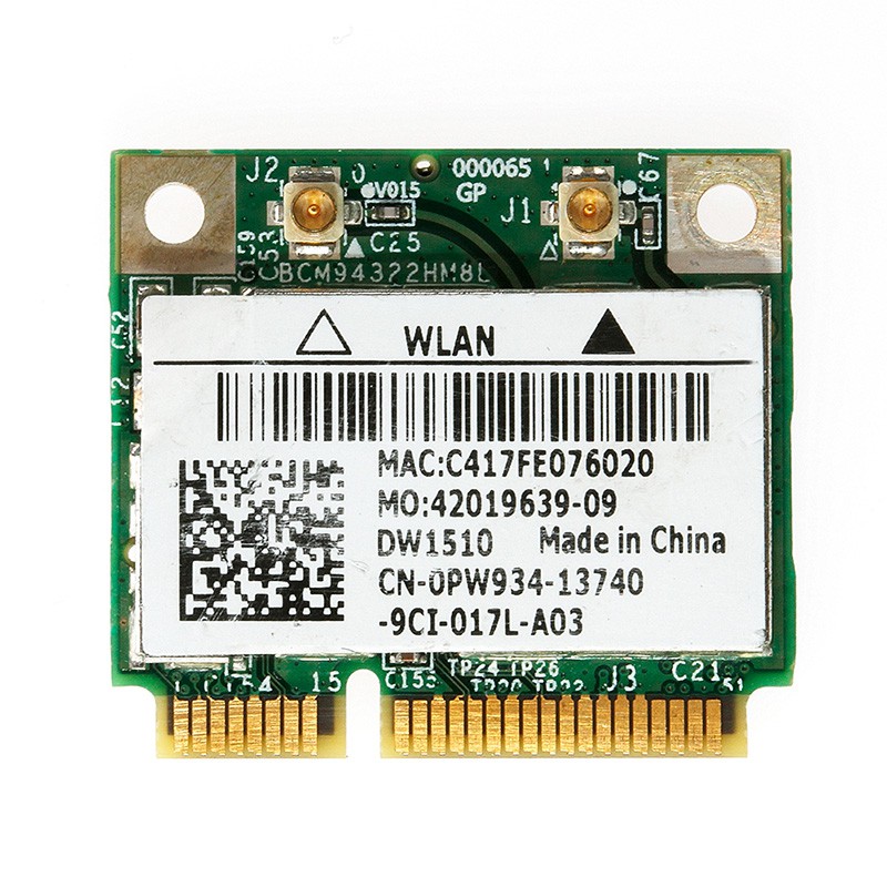 Card Wifi Không Dây Mini Pci-E Bcm94322Hm8L Dw1510 300m Cho Dell E4200 E5500