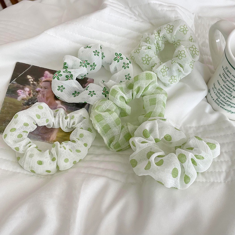 Dây Cột Tóc Màu Xanh Lá Đơn Giản Thời Trang Xuân Hè Xinh Xắn Cho Nữ