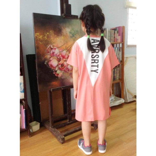 Đầm suông cho bé. Chất thun cotton 4c_ sz 26kg _ 45kg.