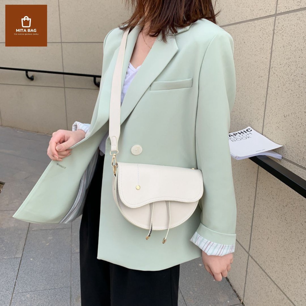 Túi đeo chéo nữ MITABAG, túi yên ngựa Quảng Châu chính hãng, da cao cấp bảo hành 24 tháng