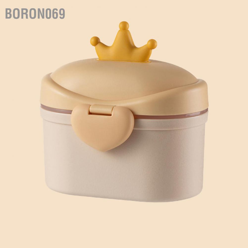 hộp sữa bột Hộp đựng sữa bột cho trẻ em Phim hoạt hình xách tay Vương miện đồ ăn nhẹ trái cây hai lớp Dung tích lớn Boron069